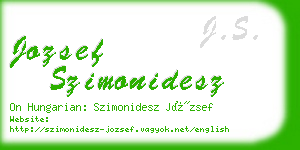 jozsef szimonidesz business card